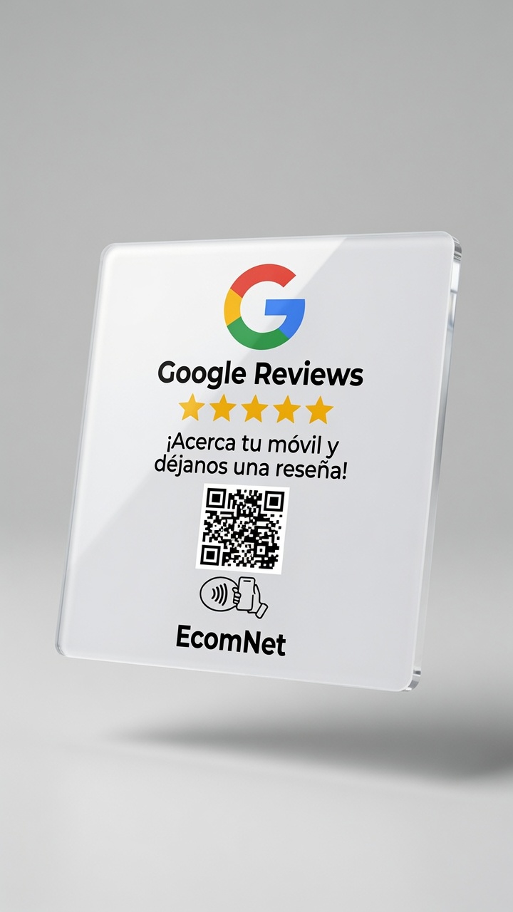 Placa adhesiva de reseñas de Google