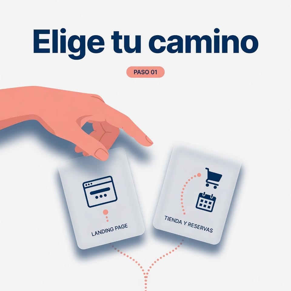 Paso 01 — Elige tu camino: landing page o tienda y reservas