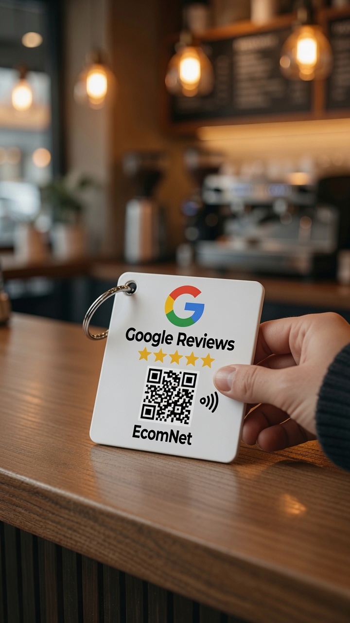 Llavero NFC de reseñas de Google